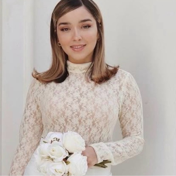 Lani the Label Ivory Lace Long Sleeve Bodysuit Size Small NWT Romantic Boho Chic - Picture 3 of 11